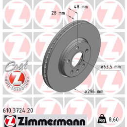 Tarcza hamulcowa ZIMMERMANN 610.3724.20