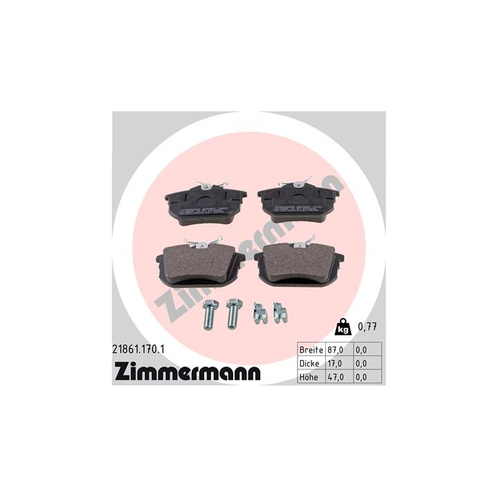 Klocki hamulcowe ZIMMERMANN 21861.170.1