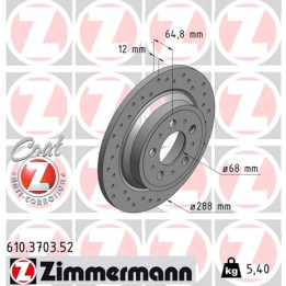 Tarcza hamulcowa ZIMMERMANN 610.3703.52
