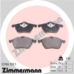 Klocki hamulcowe ZIMMERMANN 23106.190.1