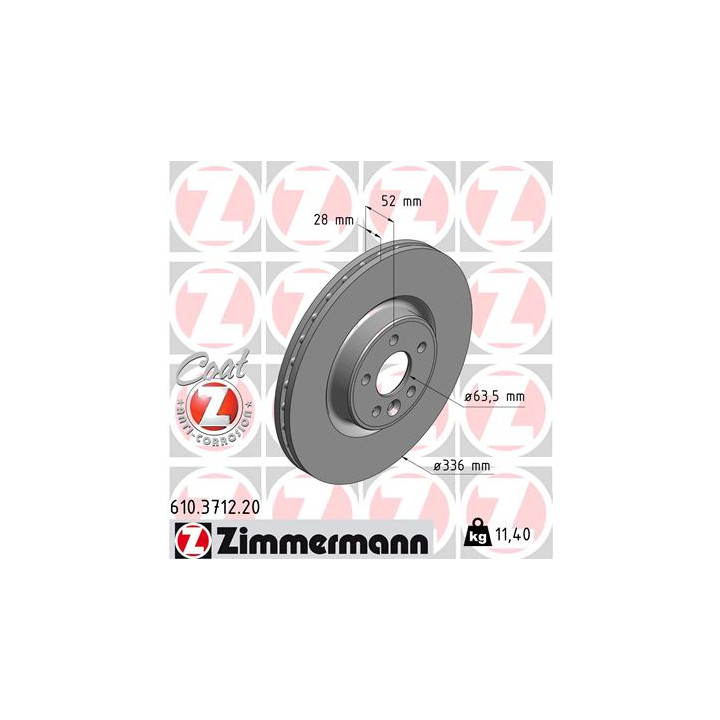 Tarcza hamulcowa ZIMMERMANN 610.3712.20