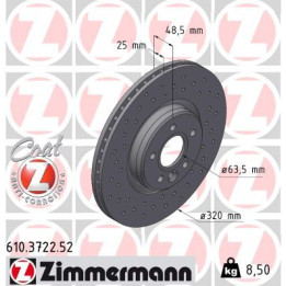 Tarcza hamulcowa ZIMMERMANN 610.3722.52