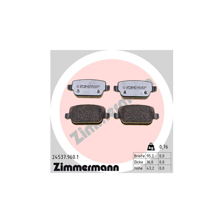 Klocki hamulcowe ZIMMERMANN 24537.960.1