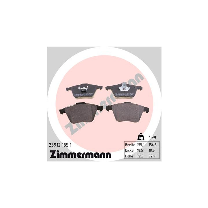 Klocki hamulcowe ZIMMERMANN 23912.185.1