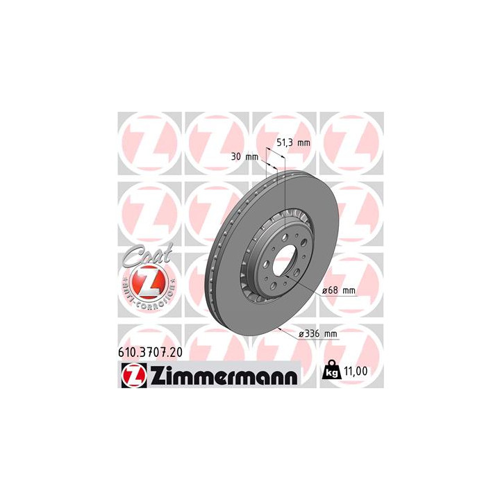 Tarcza hamulcowa ZIMMERMANN 610.3707.20