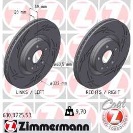 Tarcza hamulcowa ZIMMERMANN 610.3725.53