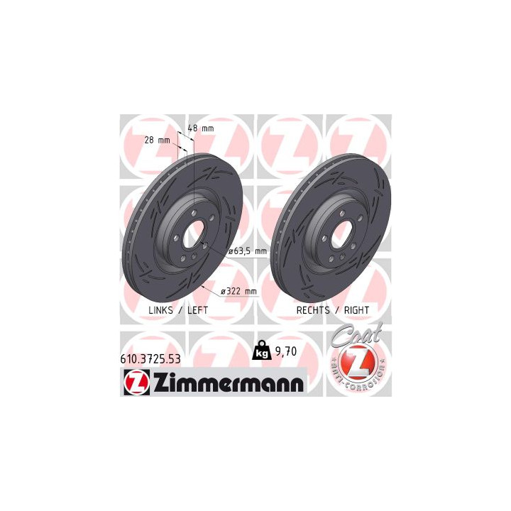 Tarcza hamulcowa ZIMMERMANN 610.3725.53