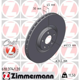 Tarcza hamulcowa ZIMMERMANN 610.3741.20
