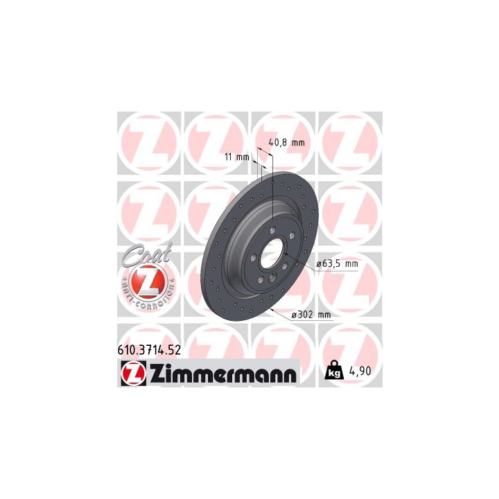 Tarcza hamulcowa ZIMMERMANN 610.3714.52