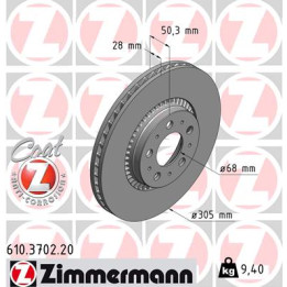 Tarcza hamulcowa ZIMMERMANN 610.3702.20