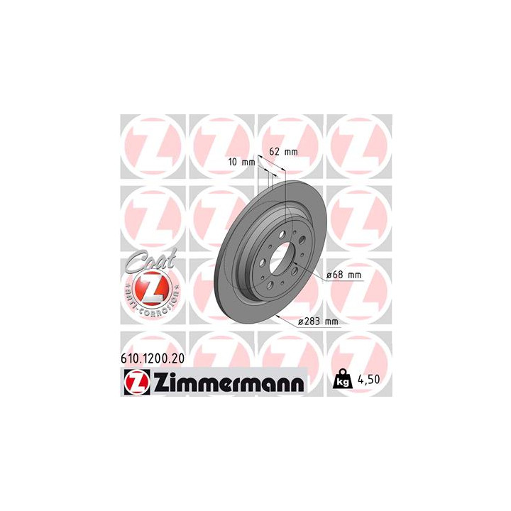 Tarcza hamulcowa ZIMMERMANN 610.1200.20