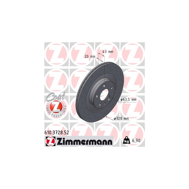 Tarcza hamulcowa ZIMMERMANN 610.3728.52