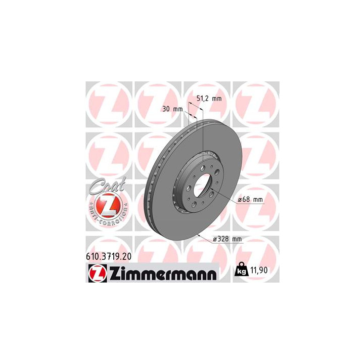 Tarcza hamulcowa ZIMMERMANN 610.3719.20