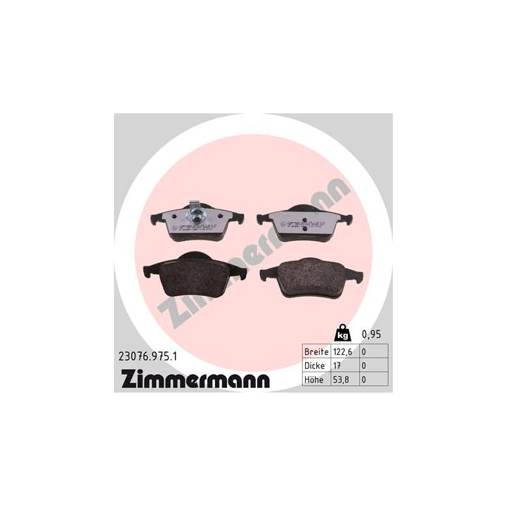 Klocki hamulcowe ZIMMERMANN 23076.975.1