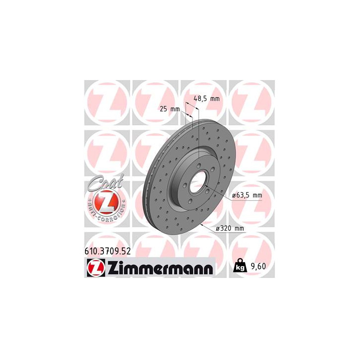 Tarcza hamulcowa ZIMMERMANN 610.3709.52