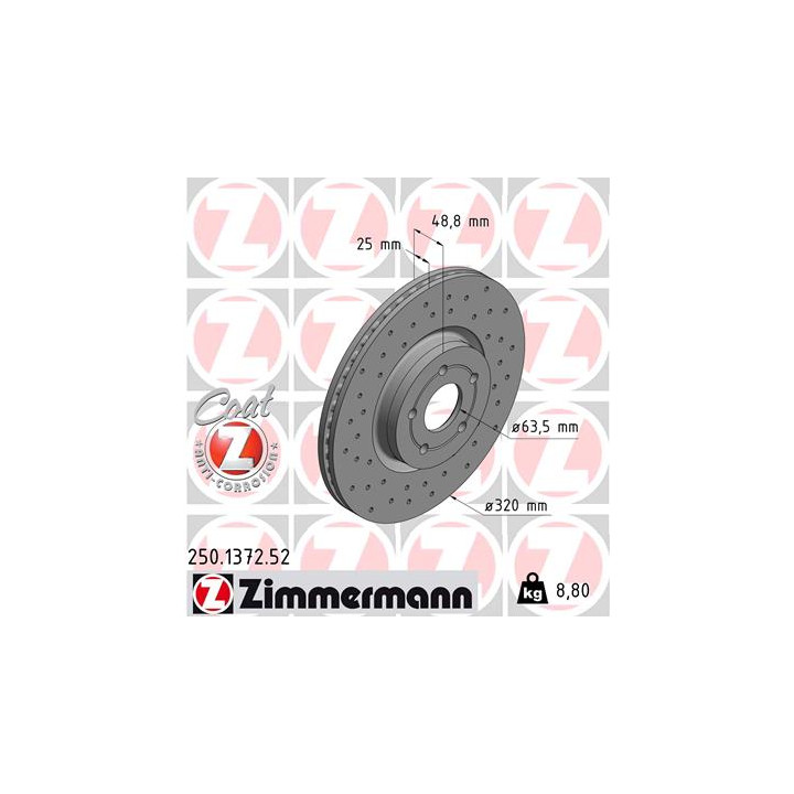 Tarcza hamulcowa ZIMMERMANN 250.1372.52