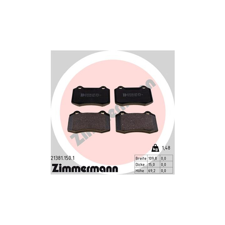 Klocki hamulcowe ZIMMERMANN 21381.150.1