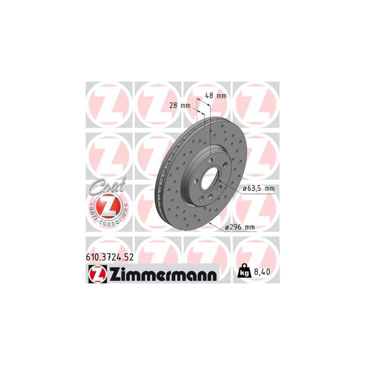 Tarcza hamulcowa ZIMMERMANN 610.3724.52