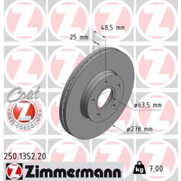 Tarcza hamulcowa ZIMMERMANN 250.1352.20