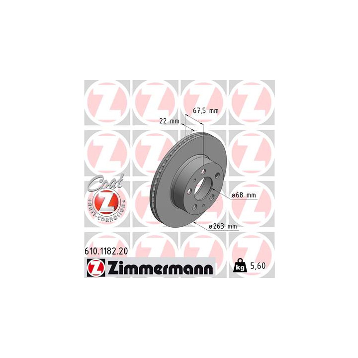 Tarcza hamulcowa ZIMMERMANN 610.1182.20