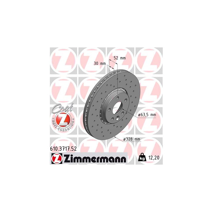 Tarcza hamulcowa ZIMMERMANN 610.3717.52