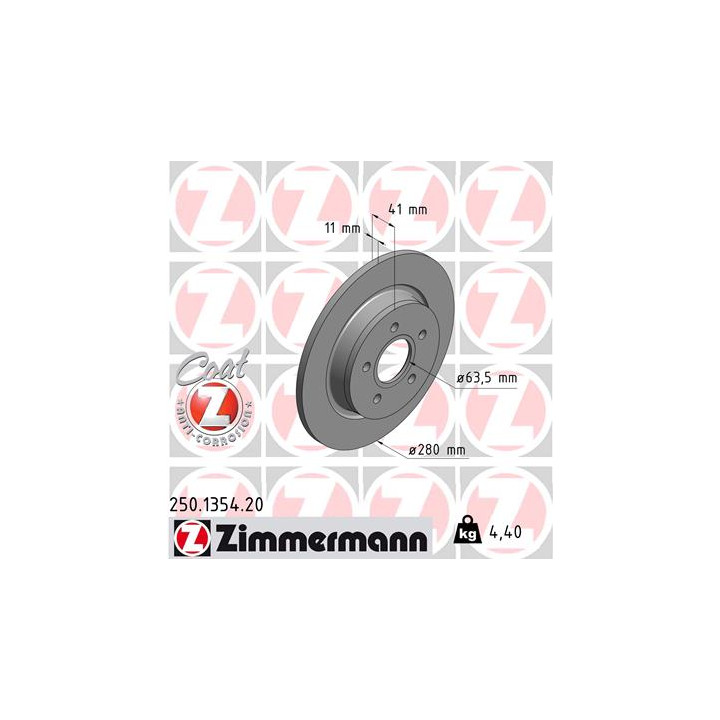 Tarcza hamulcowa ZIMMERMANN 250.1354.20