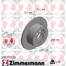Tarcza hamulcowa ZIMMERMANN 610.1171.20
