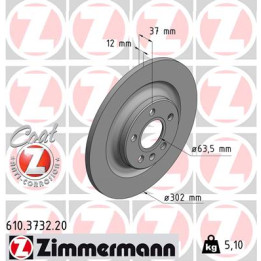 Tarcza hamulcowa ZIMMERMANN 610.3732.20