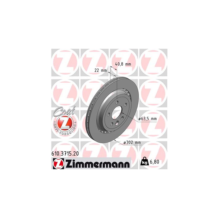 Tarcza hamulcowa ZIMMERMANN 610.3715.20