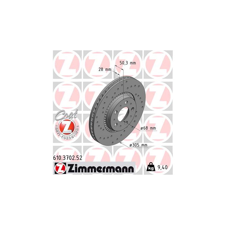Tarcza hamulcowa ZIMMERMANN 610.3702.52