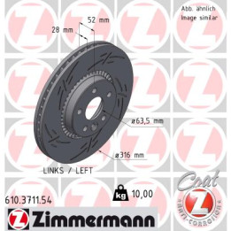 Tarcza hamulcowa ZIMMERMANN 610.3711.54