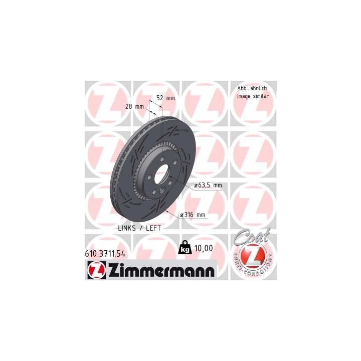 Tarcza hamulcowa ZIMMERMANN 610.3711.54