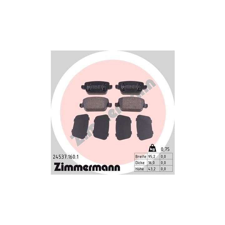 Klocki hamulcowe ZIMMERMANN 24537.160.1