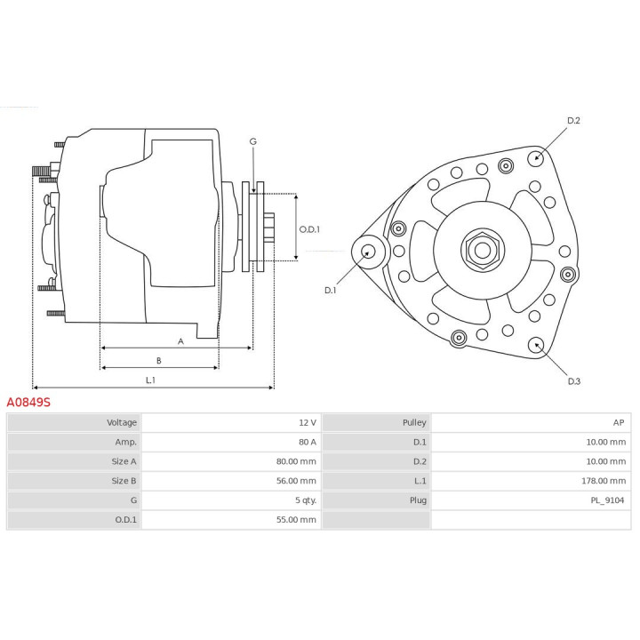 Alternator AS-PL A0849S