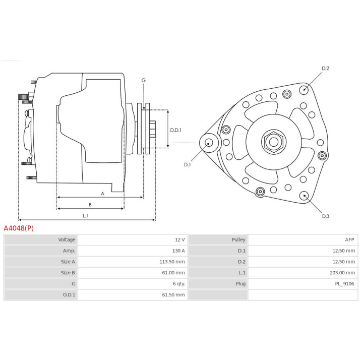 Alternator AS-PL A4048(P)