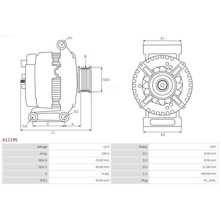 Alternator AS-PL A1119S