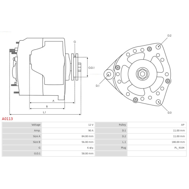 Alternator AS-PL A0113