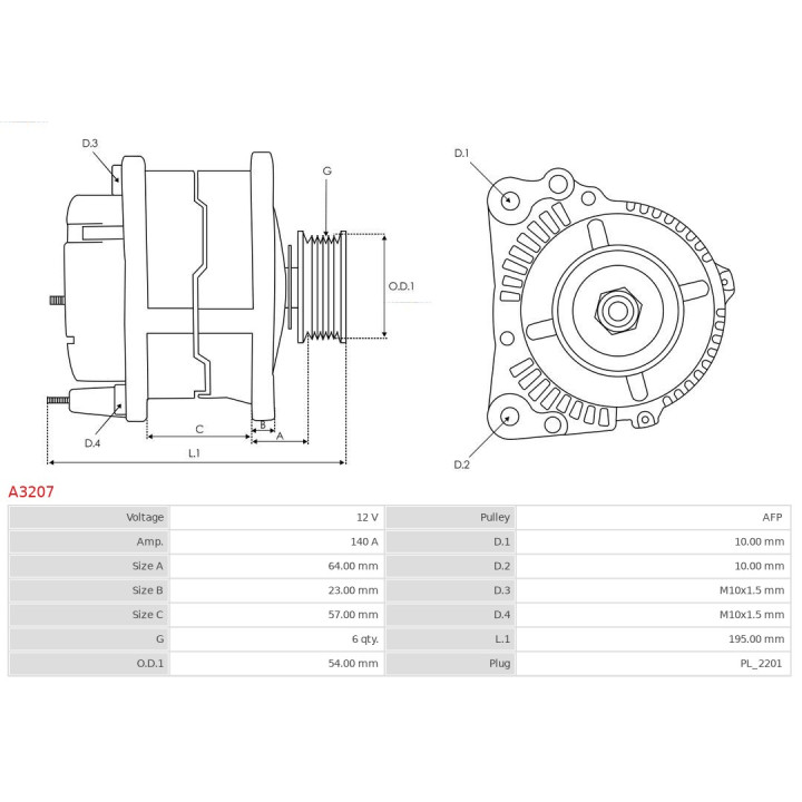 Alternator AS-PL A3207