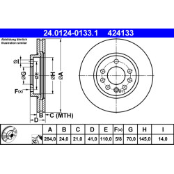 Tarcza hamulcowa ATE 24.0124-0133.1