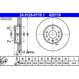 Tarcza hamulcowa ATE 24.0125-0119.1