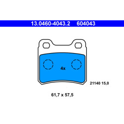 Klocki hamulcowe ATE 13.0460-4043.2