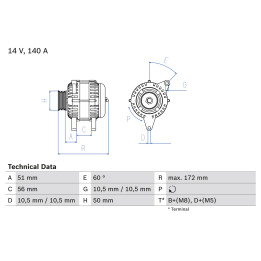 Alternator BOSCH 0 986 046 230