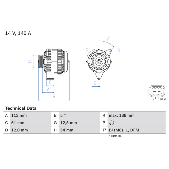 Alternator BOSCH 0 986 080 380