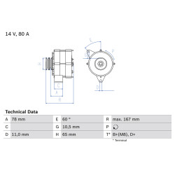 Alternator BOSCH 0 986 034 120