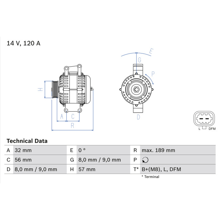 Alternator BOSCH 0 986 048 070