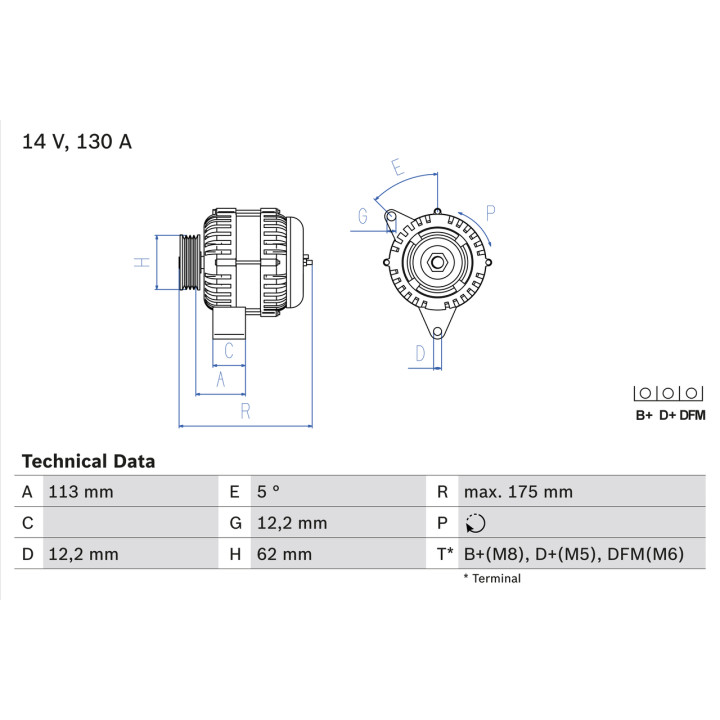 Alternator BOSCH 0 986 048 801