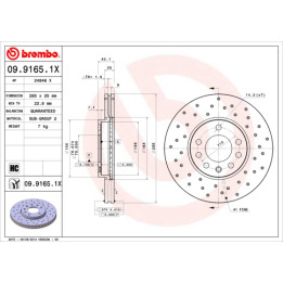 Tarcza hamulcowa BREMBO 09.9165.1X