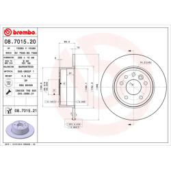 Tarcza hamulcowa BREMBO 08.7015.21