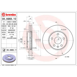 Tarcza hamulcowa BREMBO 09.A969.11