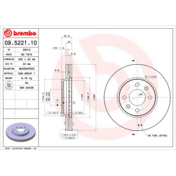 Tarcza hamulcowa BREMBO 09.5221.10
